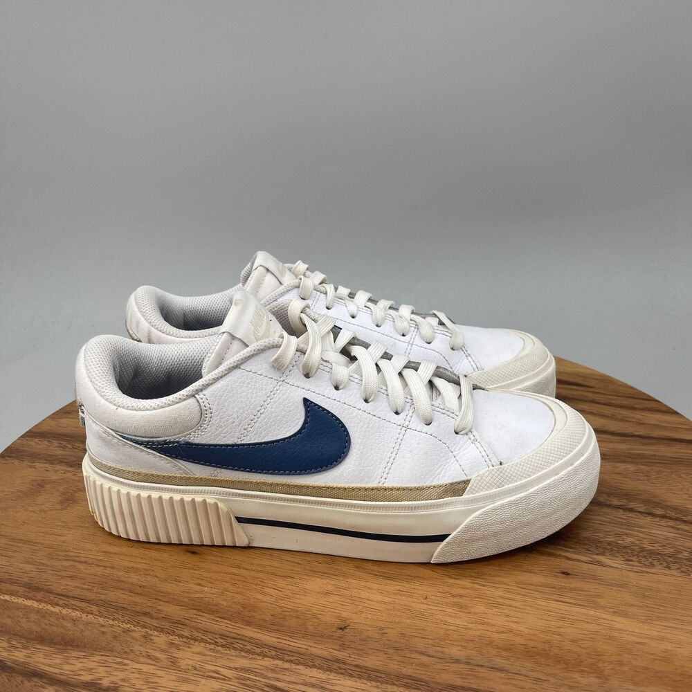 Nike Court Legacy Lift Shoes Womens Size 8 White Casual Comfort Walking Sneakers